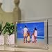 Meetu Acrylic Picture Frame 4x6,Clear Freestanding Double Sided 20mm Thickness Frameless Magnetic Photo Frames Desktop Display with Gift Box Package(5 Pack)