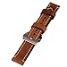 20mm Brown Genuine Leather Watchband Wristwatch Watch Band Stainless Buckle