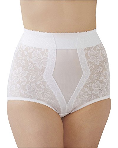 Lace Jaquard Control Brief w/Powermesh (281),XXXXXXL,White
