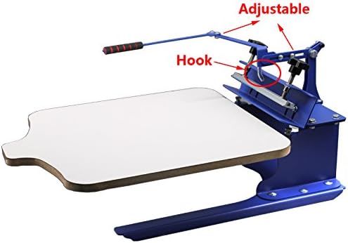 Techtongda Screen Printing Machine Silk Screen Printing Machine Screen Printing Press 1 Color 1 Station Double Spring T-shirt Press DIY