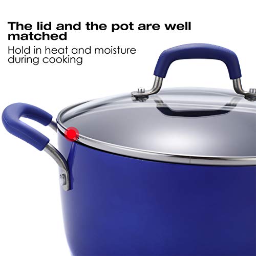 Momscook Stockpot 5Quart Covered Dutch Oven, Classic Brights Hard