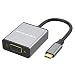 USB C to VGA Adapter, USB 3.1 Type C (USB-C) to VGA Adapter with Aluminium Case for 2017/2016 MacBook, 2017 iMac, Chromebook, Dell, HP and More(Grey) primary