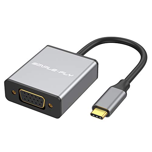 USB C to VGA Adapter, USB 3.1 Type C (USB-C) to VGA Adapter with Aluminium Case for 2017/2016 MacBook, 2017 iMac, Chromebook, Dell, HP and More(Grey)