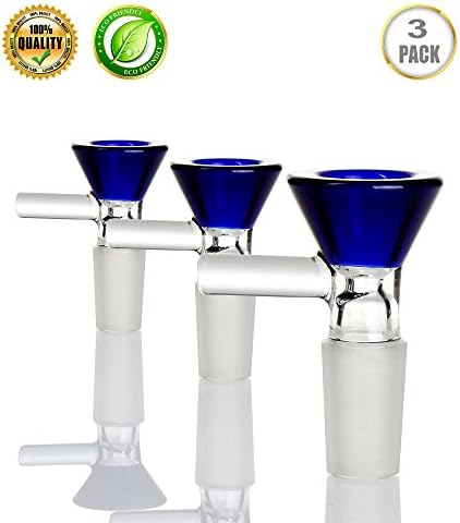 Handmade Glass Bowl Size: 14.5mm Blue Luxurious Bowl 3 Pack (Blue)