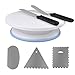 Ejoyous Aluminium Alloy Cake Decorating Turntable,11 Inch Revolving Cake Stand with Decorating Sets, Scraper Combs (3pcs),2 Icing Spatula (Scraper Cutters)