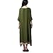 Romacci Women Casual Maxi Dress Vintage Chinese Style Layers Loose Boho Long Dress Army Green