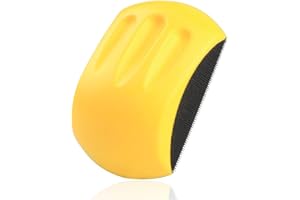 Bestgle 5 Inch Ergonomic Hand Sanding Mouse Hook and Loop Sanding Block Foam Sand Pad Hook Backing Plate for Woodworking, Fur