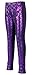 Simplicity Child Fish Scale Print Full Length Leggings Tight Pants, Purple, M