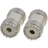 Maxmoral 2-Pack PL-259 UHF Female to UHF Female Coax Cable Adapter S0-239 UHF Double Female Connector Plug