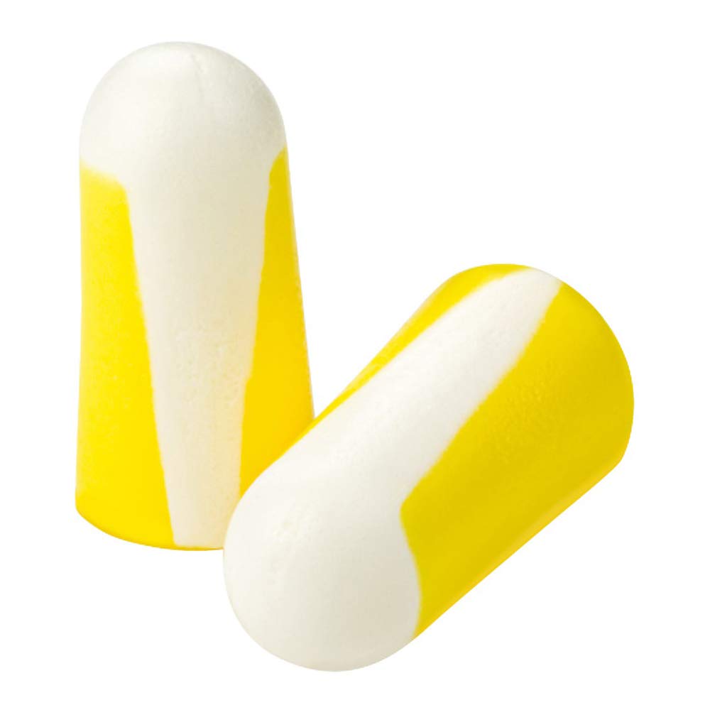 Howard Leight Bilsom 303L Single-Use Foam Earplugs, SNR 33 dB, Large, Yellow & White, Bullet Shape, Uncorded, 1005073 (Pack of 200 Pairs)