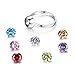 MgTree Jewelry Stainless Steel Seven Color Round CZ Cubic Zirconia Rings for Women Girls, Sizes 4 to 8