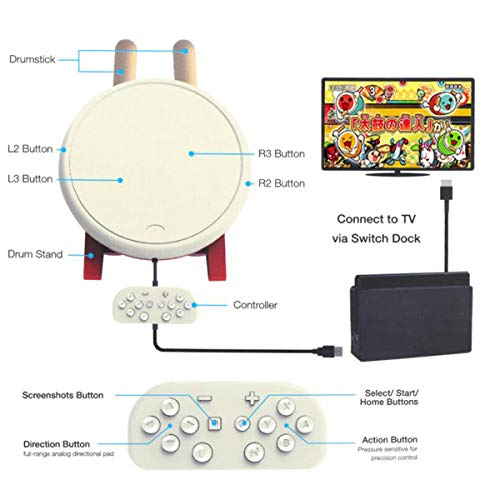 image for Finera Taiko Drum Compatible with N-Switch，Drum Controller Taiko Dru