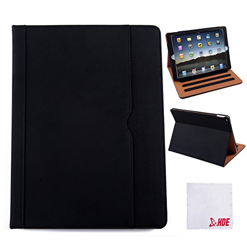 HDE iPad Pro Case Folding Leather Flip Stand Magnetic Cover for Apple iPad Pro 12.9" (Black)