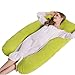 Oversized U Shaped Pregnant Maternity Pregnancy Full Body Pillow with 100% Cotton Zippered Cover (55'' x 32'' x 8'', Green)