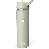 Clearly Filtered Water Bottle | Removes 220+ Contaminants, Double-Wall Insulated Stainless Steel, BPA/BPS Free, Phthalate Free, Filters Flouride Lead Chlorine (20oz, Sage Gray)