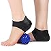 2 Pairs of Gel Heel Compression Sleeves Silicone Heel Care Socks with 1 Spiky Massage Ball for Plantar Fasciitis Pain Relief Cracked Heel Protection Fits in Shoes (White+Black)