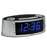 iTOMA Alarm Clock Radio, Digital AM FM, Dual Alarm, Snooze, Dimmer Control, Indoor Temperature Display, Countdown Timer, Backup Battery (CKS3301S)
