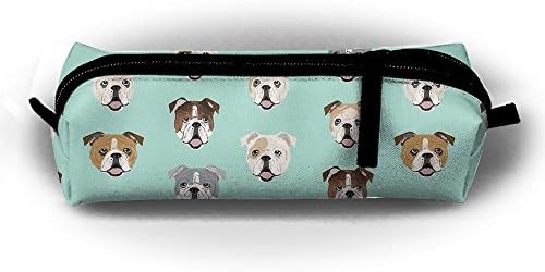 Watercream Stupid Funny English Bulldog Student Pen Pencil Case Stationery Pouch Coin Purse Makeup Bags Office Storage Organizer