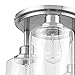GLOBE Electric 61418 3-Light Semi-Flush Mount Ceiling Light Fixture, Brushed Steel, Clear Glass Shades, E26 Socket, Front Porch Lighting, Bulb Not Included