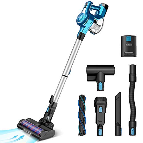 INSE Cordless Vacuum Cleaner, 23Kpa 250W Powerful Suction Stick Vacuum Cleaner, Up to 45min Runtime 2500mAh Rechargeable…