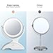 Makeup Mirror LED Lighted with 1X/7X Magnification, Anjou Vanity Mirror Battery Powered, Removable, Double Side, 360° Rotation for Countertop Cosmetic Makeup with 3 Free Batteries, White