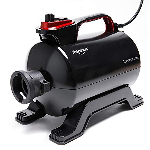 shernbao High Velocity Professional Dog Pet Grooming Hair Force Dryer Blower 5.0HP (Super Cyclone) (Black)