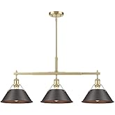 Orwell 3-Light Linear Pendant in Brushed Champagne Bronze with Rubbed Bronze