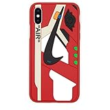 iPhone Shoe Case, of Chicago/White 1's Official 3D Print Textured Shock Absorbing Protective Sneaker Fashion Case (Red, iPhone XR)