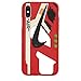 iPhone Shoe Case Chicago/White 1's Official 3D Print Textured Shock Absorbing Protective Sneaker Fashion Case (Red, iPhone X)