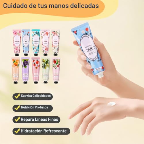 Small Hand Cream Gifts for Women - 40 Tubes of 30 ml, 10 Fragrances, Creams for Normal Hands to Dry Hands, Ideal as Guest Gifts, Wedding, Christmas