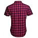 Men Single Pocket Short Sleeve Plaid Shirt Sport