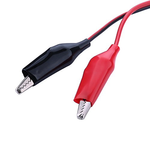 2Pack Dual Alligator Clips to 5.5x2.1mm Male Plug Connector Cable for 5V/12V/24V LED Strip Light, Portable CCTV, Networking and More
