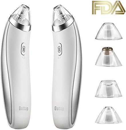 Pore Vacuum, OUTTOP Electric Blackhead Remover, Rechargeable Acne Comedone Extractor Tool, Skin Facial Pore Cleaner with 4 Probes and 4 Adjustable Suction Levels