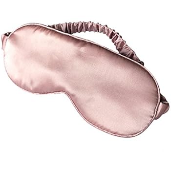 LULUSILK Mulberry Silk Sleep Eye Mask & Blindfold with Elastic Strap/Headband, Soft Eye Cover Eyeshade for Night Sleeping, Travel, Nap(Pink)