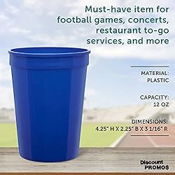 DISCOUNT PROMOS Disposable Plastic Cups 12 oz. Set