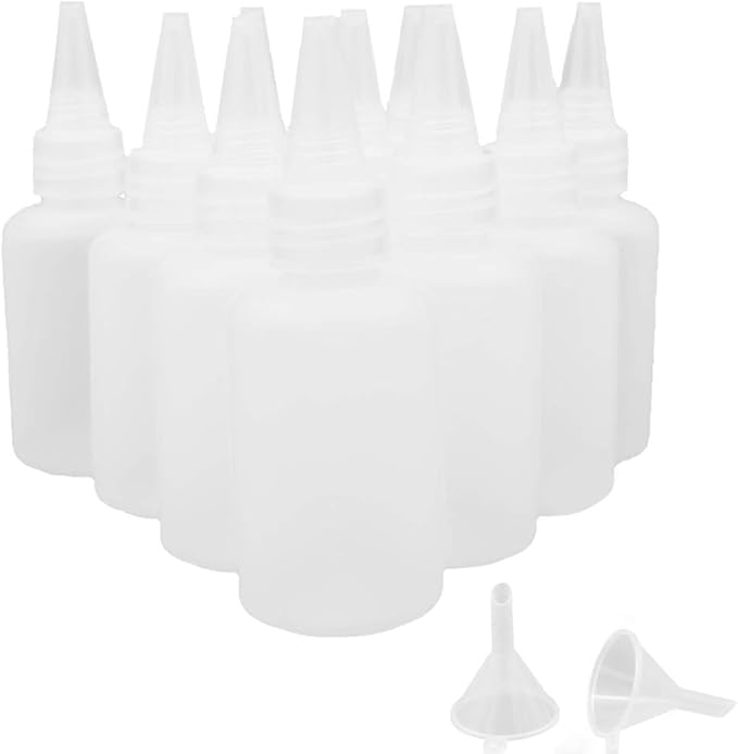 10pcs Clear Plastic Small Squeeze Bottles, 60ml/2oz Empty