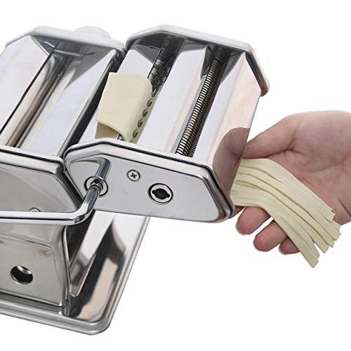 Nuvantee Pasta Maker - Highest Quality Pasta Machine - 150 Roller with Pasta Cutter - 7 Adjustable Thickness Settings (Renewed)
