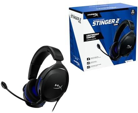 Cloud Stinger 2 Core, Cascos gaming para Playstation, Drivers de 40 mm y Audio Envolvente, 3.5 mm, Micrófono Plegable con cancelación de ruido - Negro