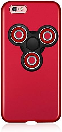 Teckology Fidget Spinner PC Case Cover For Apple iPhone 7 Removable Hand Spinner Stress Reducer Toy Red/Black