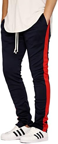 EPTM MEN'S NAVY TECHNO TRACK ANKLE ZIPPER PANTS
