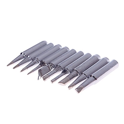 Walfront 10-Piece Soldering Iron Tip Set - 900M-T-1.6D Model, Copper Tips For High Melting Point