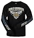 Harley-Davidson Wisconsin Men's 115th Anniversary Stripe Eagle Long Sleeve Shirt, Black