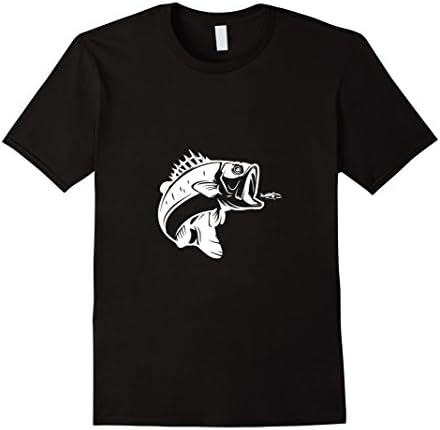 Mens Bass Fishing T-Shirt Largemouth Bass Chasing Lure Pro Shirt 3XL Black