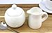 White Ceramic Cream & Sugar 2-Piece Serving Set for Coffee & Tea; Elegant, Affordable Pitcher and Sugar Bowl Stoneware Set