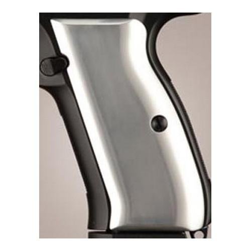 Hogue cz-75/cz-85 grips aluminum brushed gloss clear