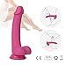 Louviva 8 inch Realistic Dildo Liquid Silicone G-Spot Adult Sex Toy with Suction Cup (Pink)