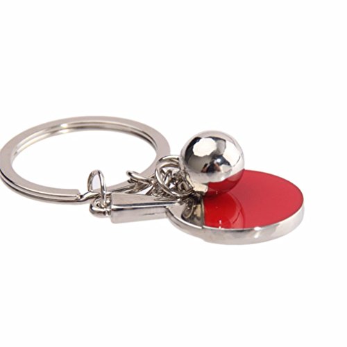SUPPION Pingpong Paddle Key Chain Metal Keychain Novelty Bag Trinket