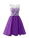JY Women's Ruched Sleeveless Lace Short Party Dresses Evening Gowns