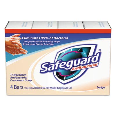 Safeguard 08833 Beige Antibacterial Bath Bar Soap, 4 Ounces Bar (Pack of 48 Bars)