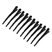 10 Pcs Black Metallic Single Prong Hair Clips Alligator Barrette 3.1